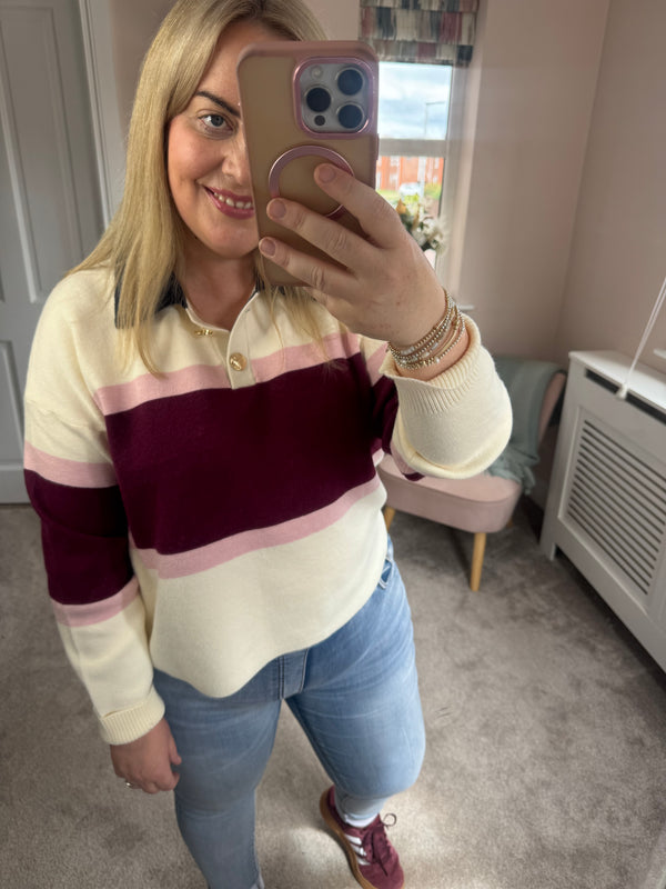 Jessie striped polo knit