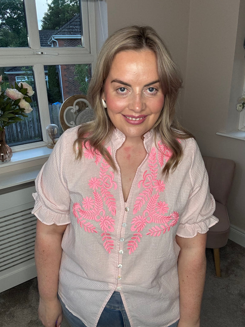 Jessie pink striped shirt