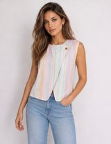 Jessie striped waistcoat pastal