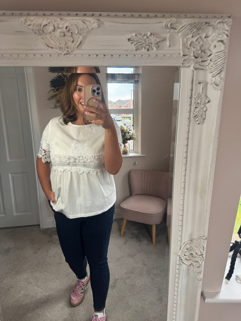 Sally white lace top