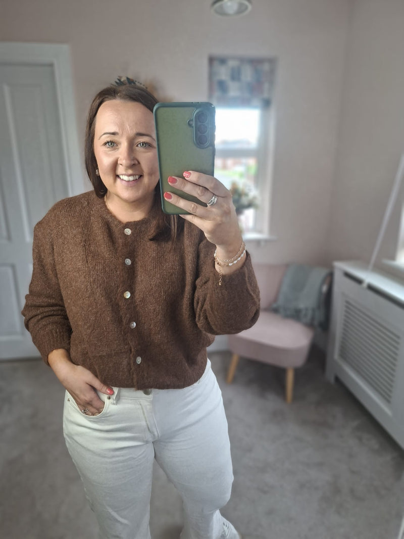Khloe brown cardi