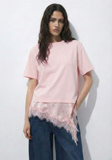 Goldie pink lace tee