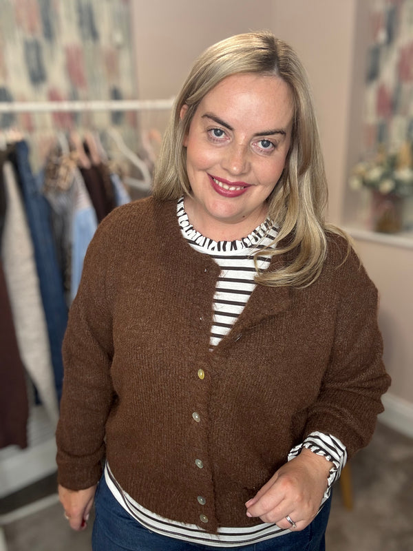 Khloe brown cardi