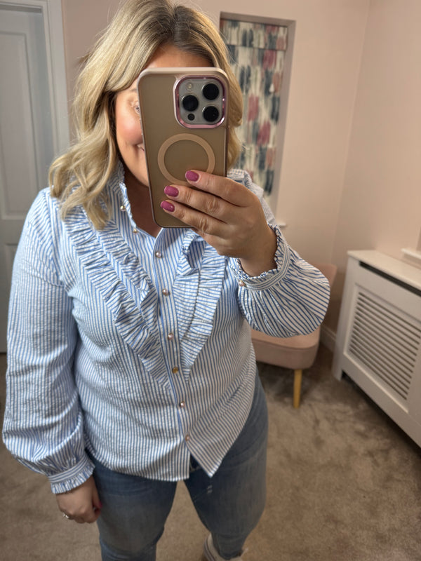 Sally striped blue blouse