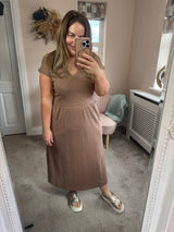 Shine Midi dress mocha