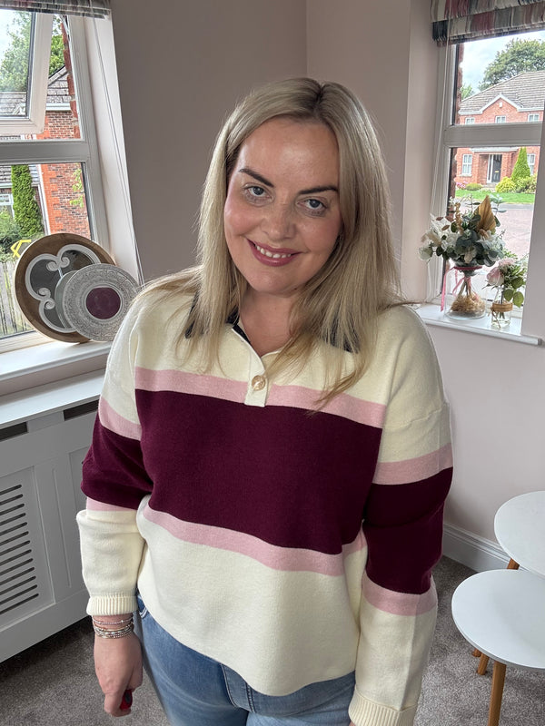 Jessie striped polo knit