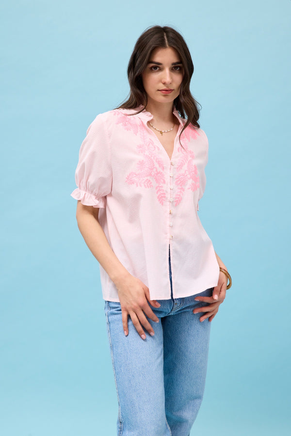 Jessie pink striped shirt
