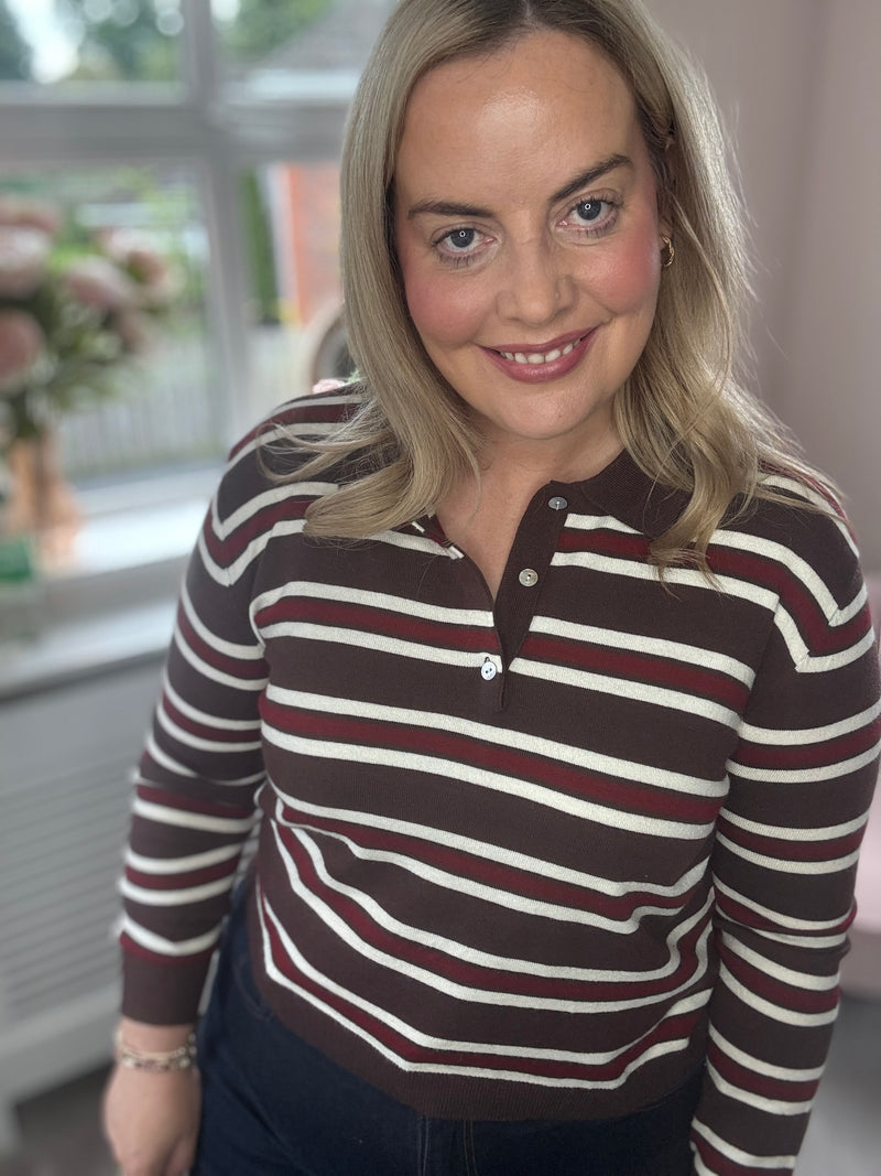 Charlie striped knit polo