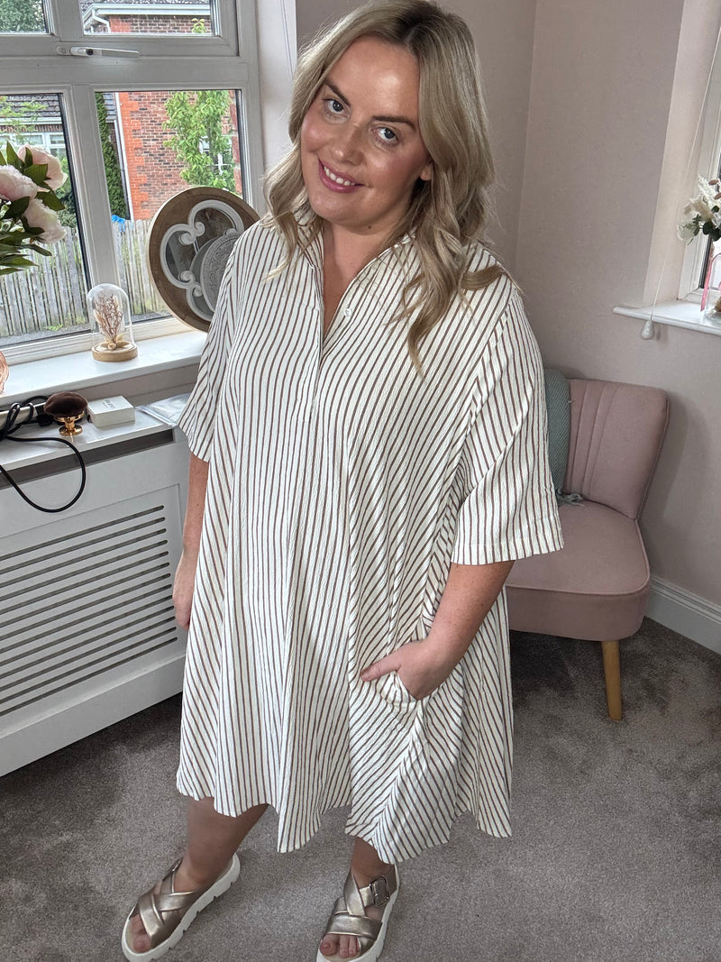 Jessie chocolate striped dress