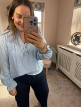 Khloe soft blue blouse