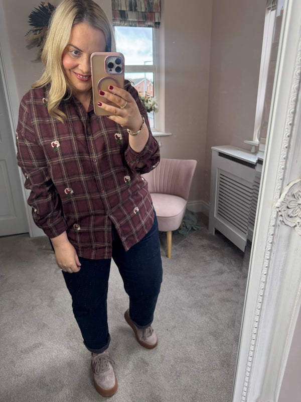 Khloe flannel shirt size small