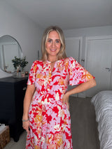 Bello dress red mix