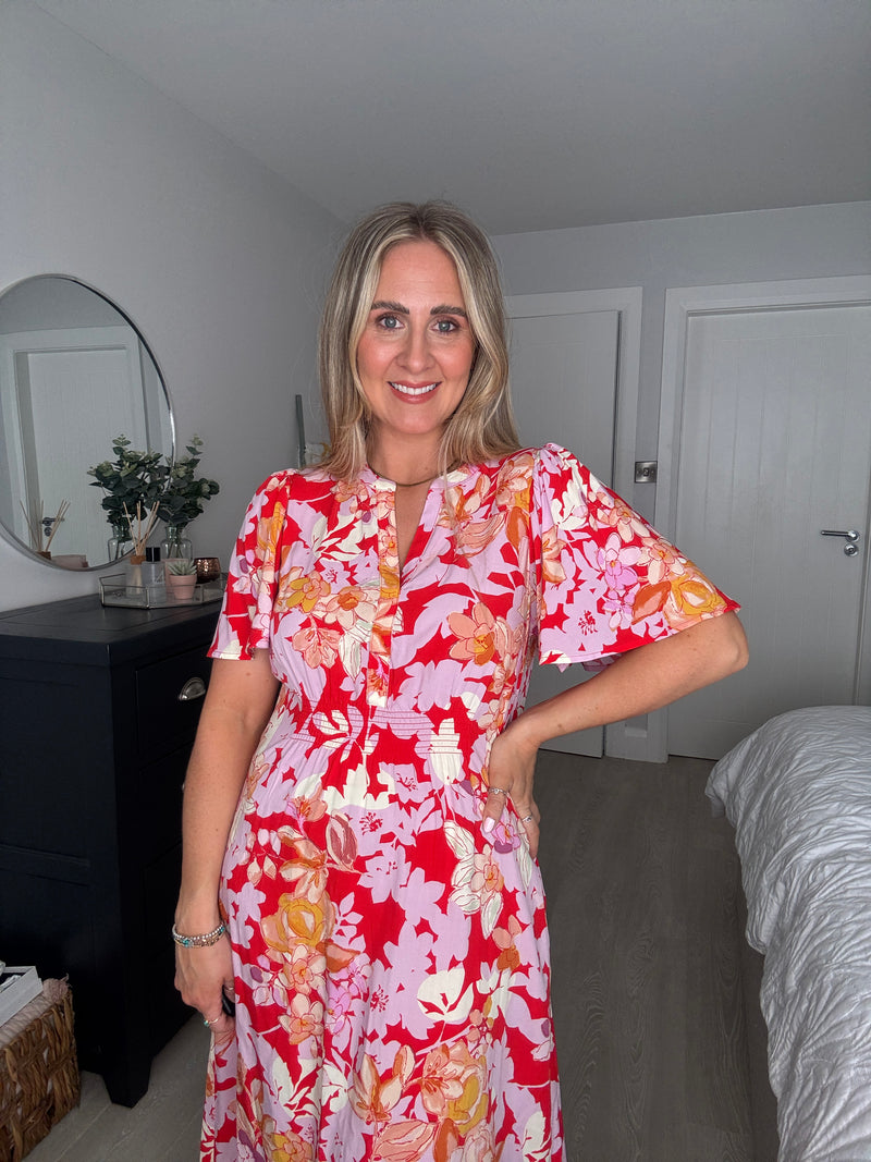 Bello dress red mix