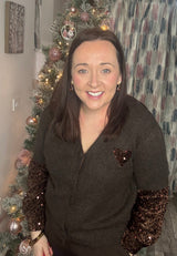 Carla brown sequin cardi