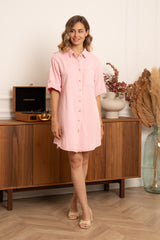 Khloe pink denim dress