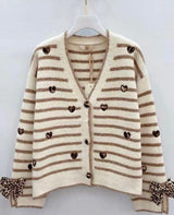 Carly cream stripe cardi