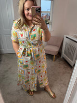 Jessie fruit print shirt dress