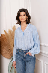 Khloe soft blue blouse
