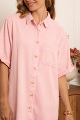 Khloe pink denim dress