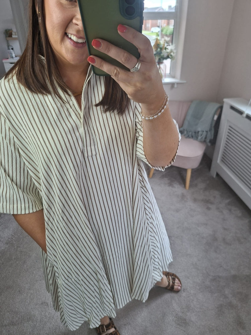 Jessie chocolate striped dress