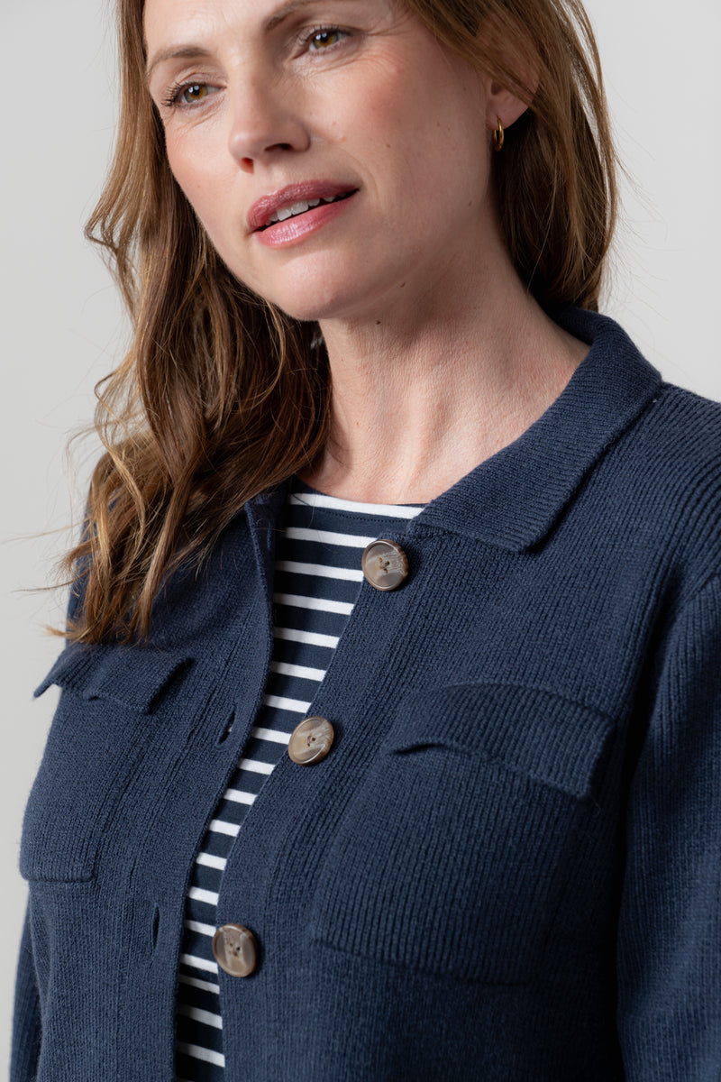 Chestnut knit jacket navy
