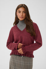 Clare Vneck burgandy