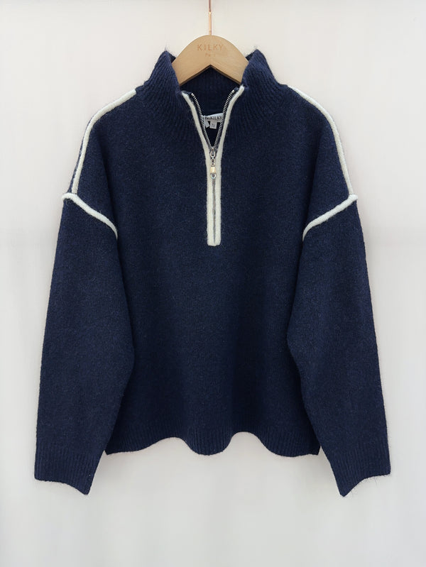 Khloe navy half zip