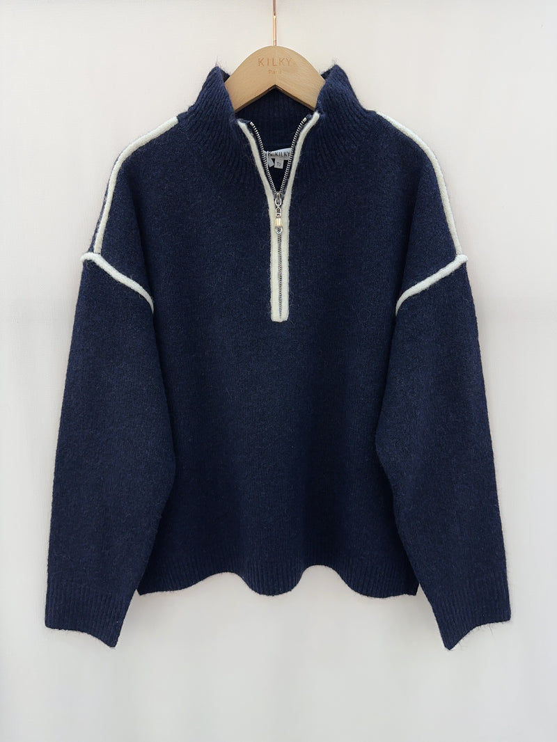 Khloe navy half zip