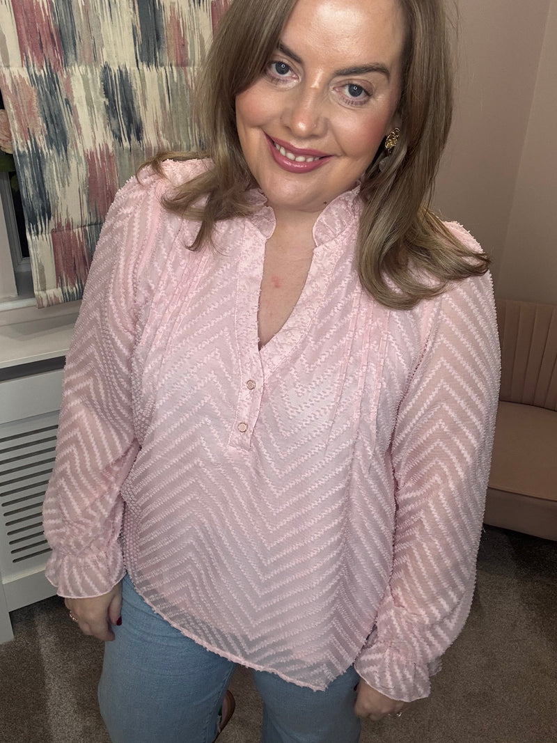 Khloe blush blouse