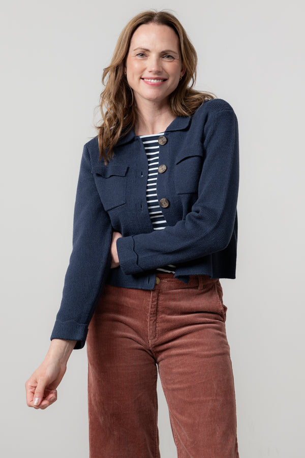 Chestnut knit jacket navy