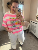 Jessie striped tee pink