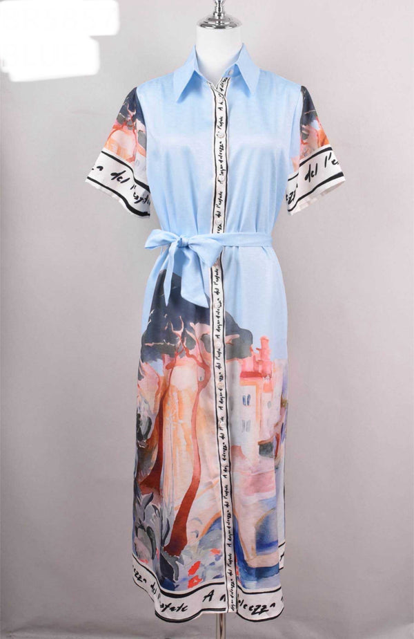 Jessie abstract dress blue