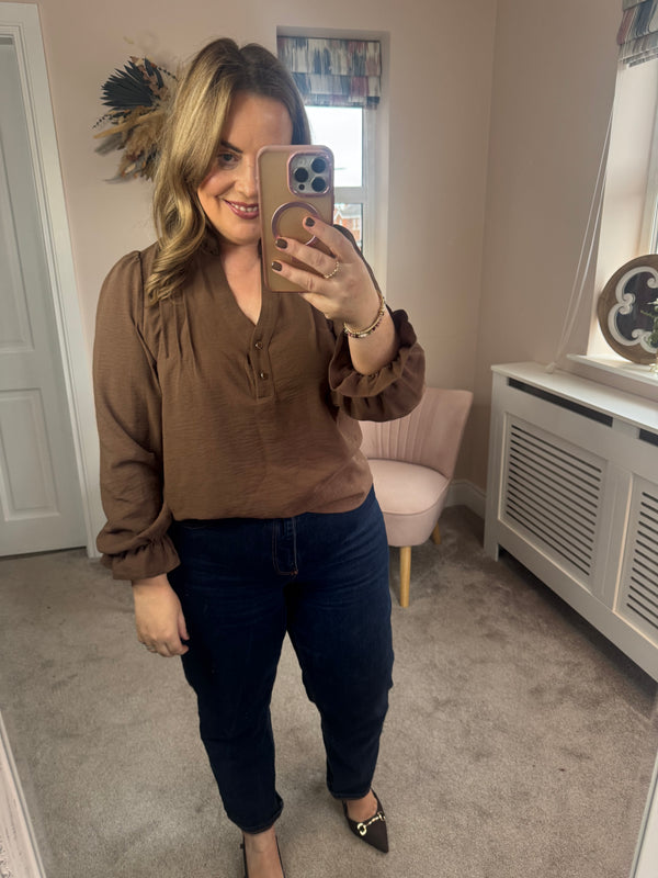 Khloe brown blouse