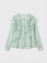 Maisie mint ruffle blouse