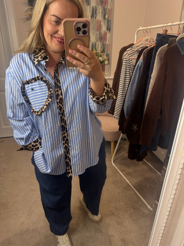 Carly leopard heart  shirt