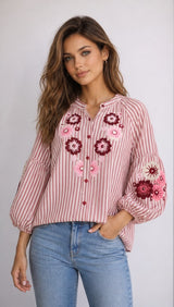 Jessie burgandy blouse