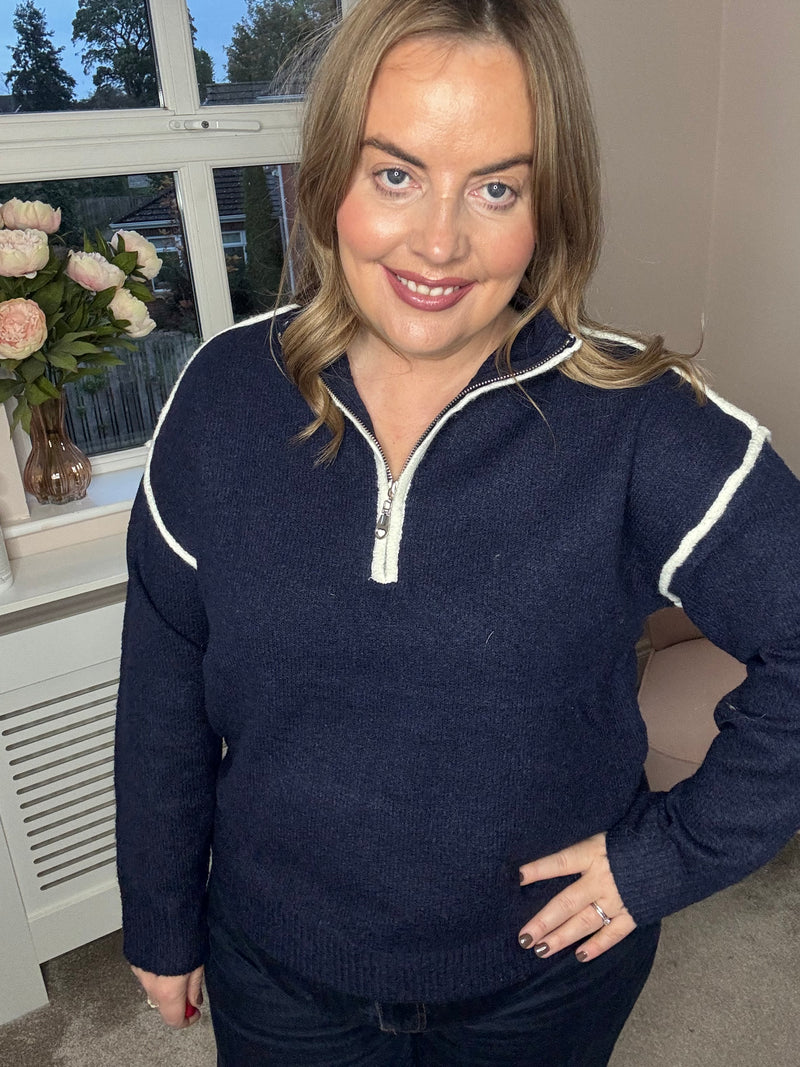 Khloe navy half zip
