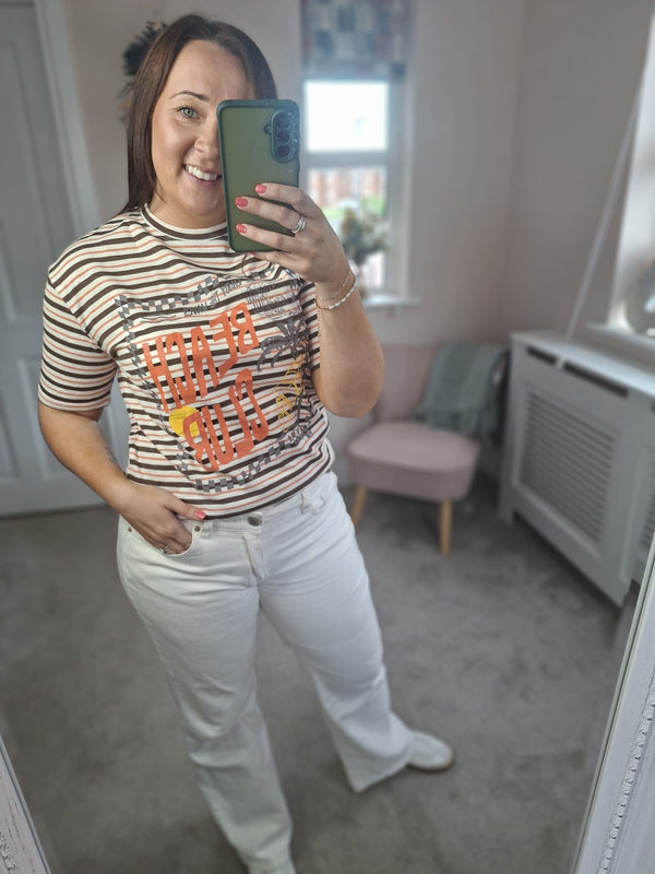 Jessie orange striped tee