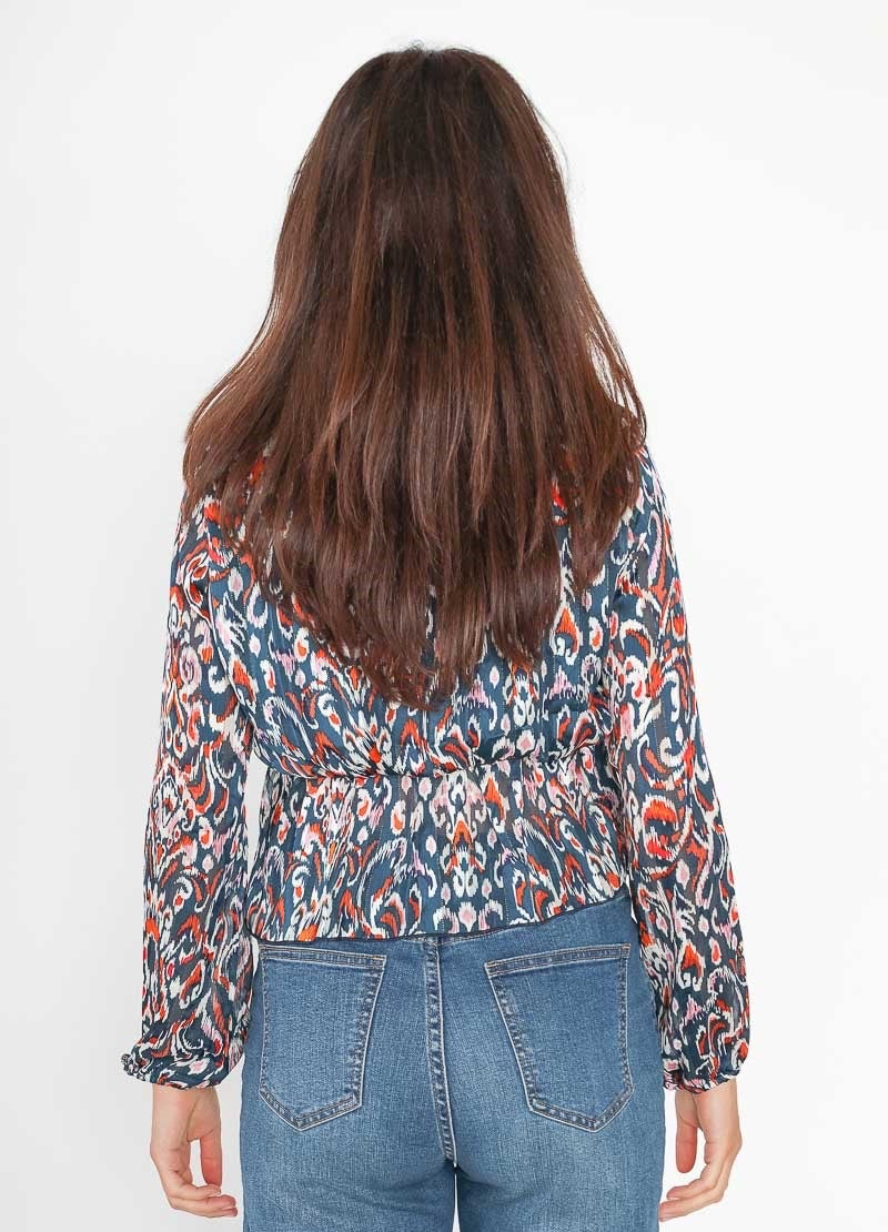 Rose orange mix blouse