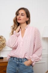 Khloe blush blouse