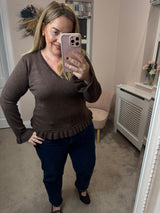 Clare Vneck brown