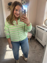 Khloe mint striped Cardi