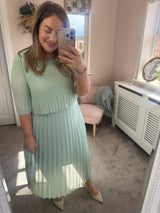 Sienna mint pleated dress
