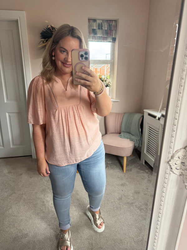 Sally blush blouse xl