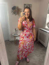 Bello dress red mix