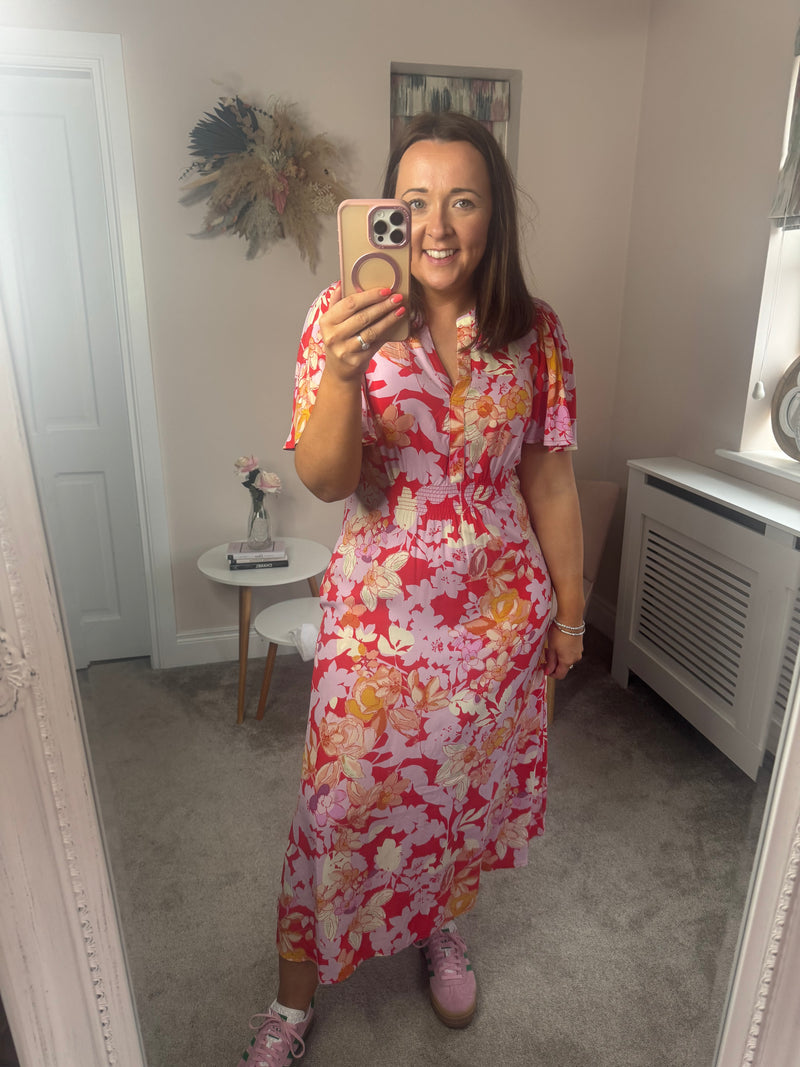 Bello dress red mix