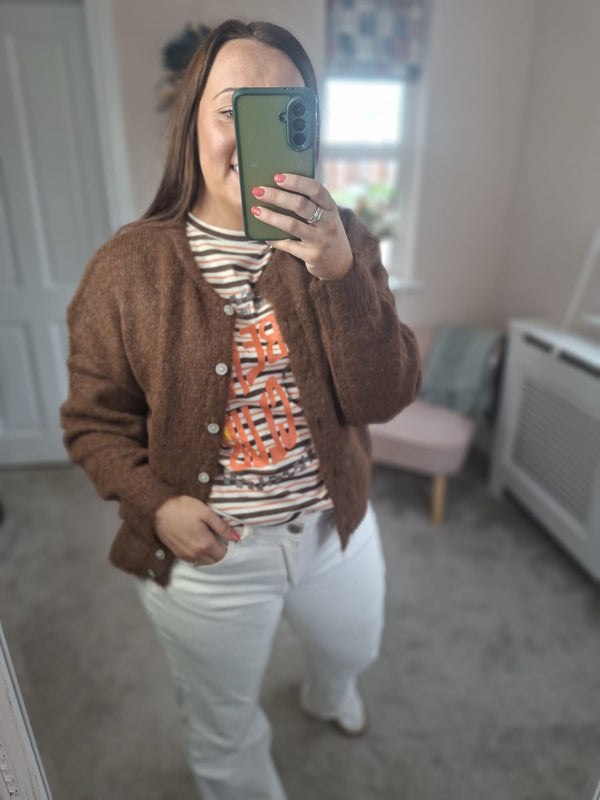 Khloe brown cardi