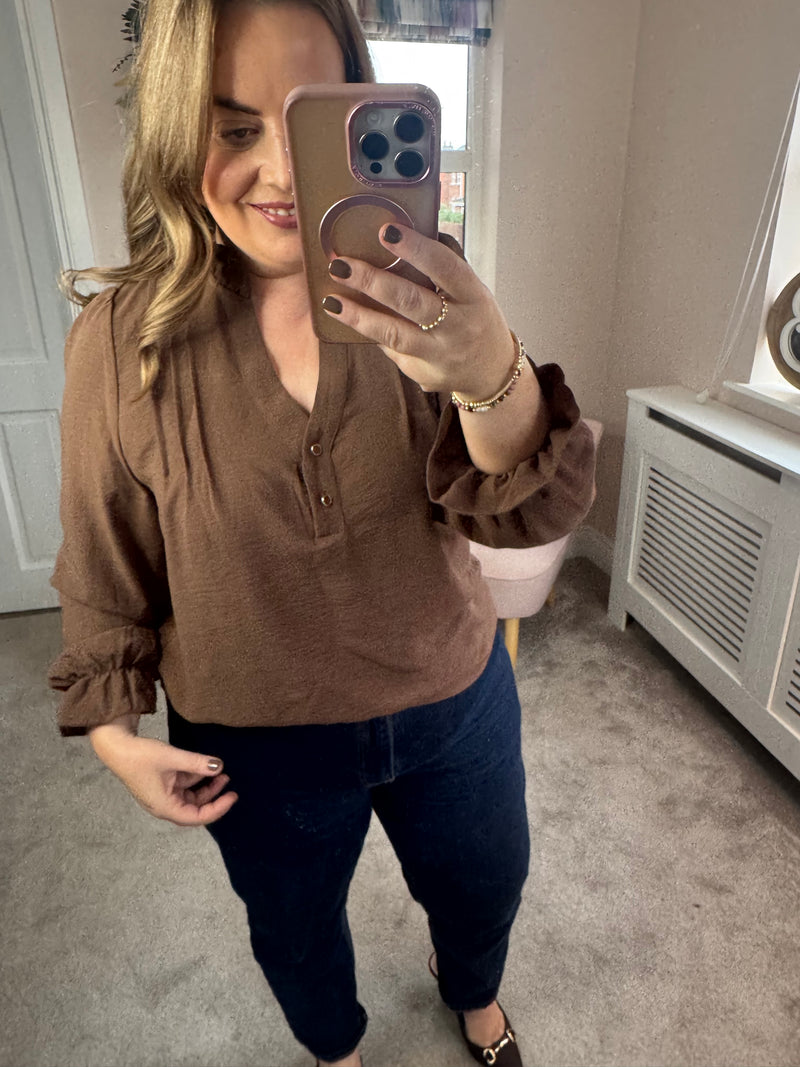 Khloe brown blouse