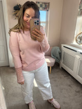 Khloe pink lace jumper