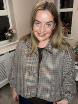 Carly brown checked jacket